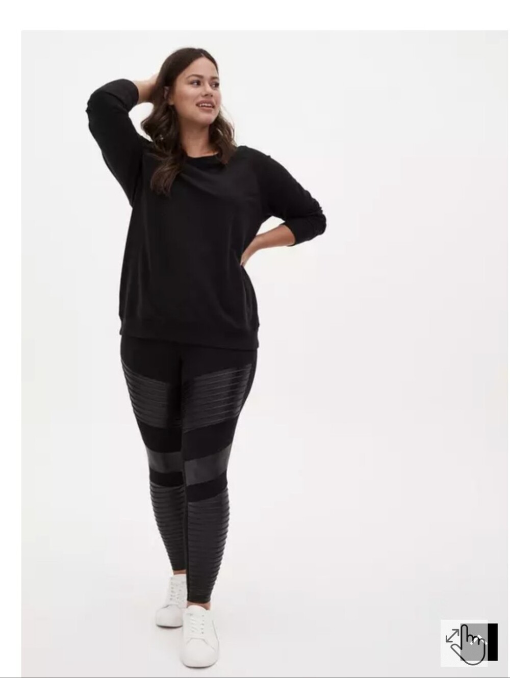 Torrid Black Moto Faux Leather Panel Active Leggings